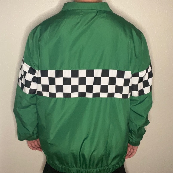 Green Men’s Windbreaker - Lightweight, Checkered Black and White, Multi colored - Picture 2 of 2